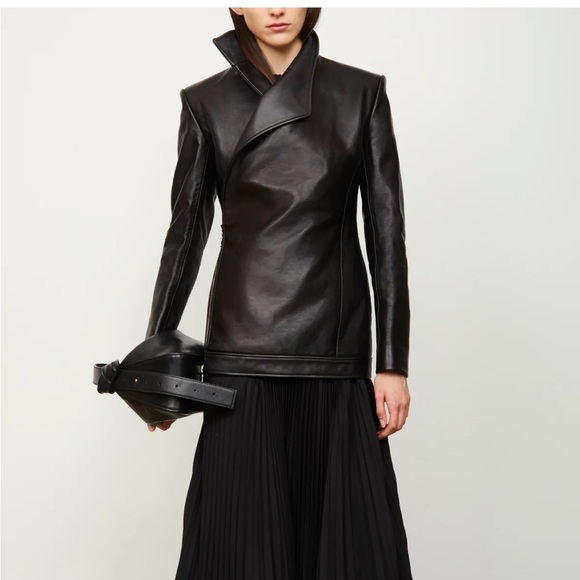 The Lottie double breasted leather jacket - Picture 2 of 8